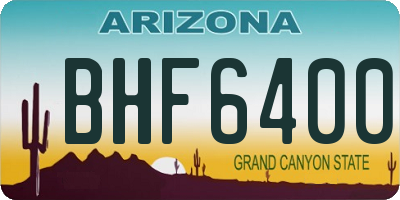 AZ license plate BHF6400