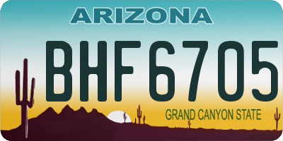AZ license plate BHF6705