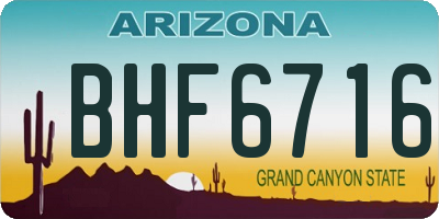 AZ license plate BHF6716