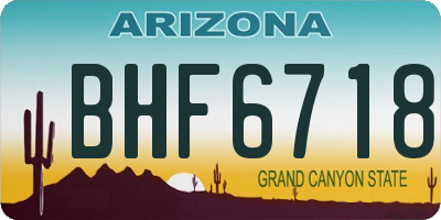 AZ license plate BHF6718