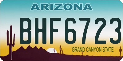 AZ license plate BHF6723