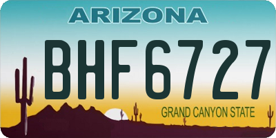 AZ license plate BHF6727