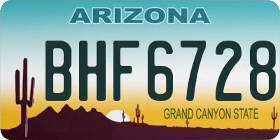AZ license plate BHF6728