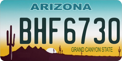 AZ license plate BHF6730