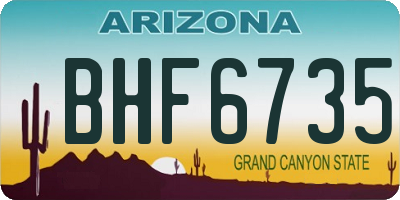 AZ license plate BHF6735