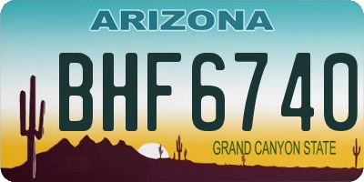 AZ license plate BHF6740