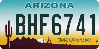 AZ license plate BHF6741