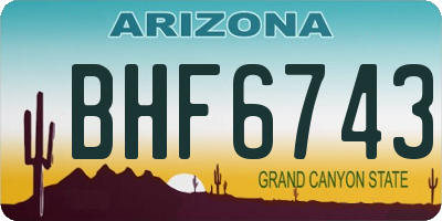 AZ license plate BHF6743