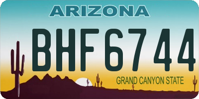 AZ license plate BHF6744