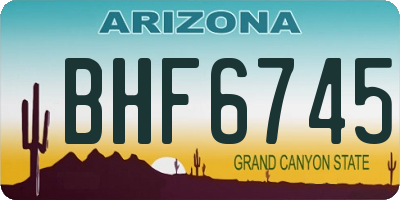 AZ license plate BHF6745