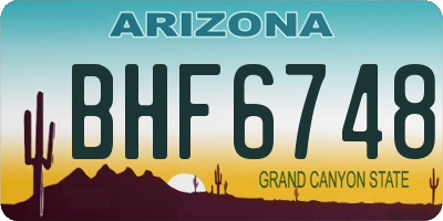 AZ license plate BHF6748