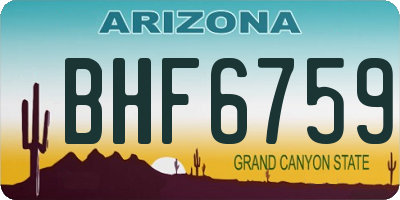 AZ license plate BHF6759