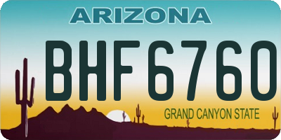 AZ license plate BHF6760