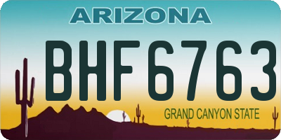 AZ license plate BHF6763