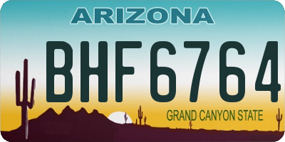 AZ license plate BHF6764