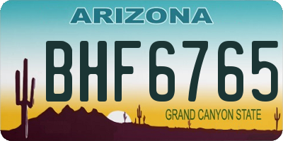 AZ license plate BHF6765