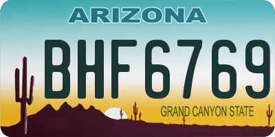 AZ license plate BHF6769