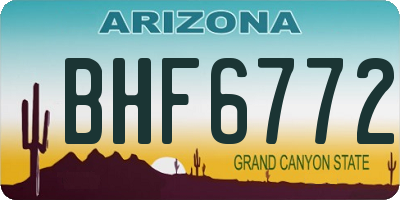 AZ license plate BHF6772