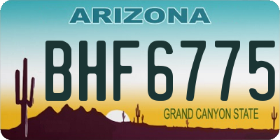 AZ license plate BHF6775