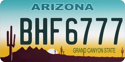 AZ license plate BHF6777