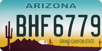 AZ license plate BHF6779