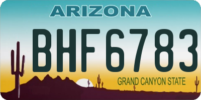 AZ license plate BHF6783