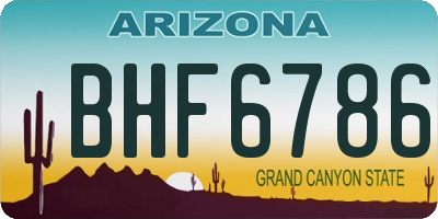 AZ license plate BHF6786