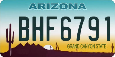 AZ license plate BHF6791