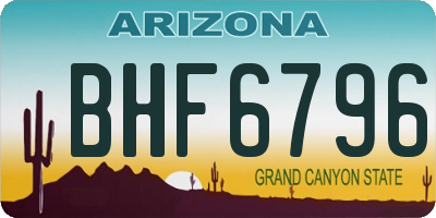 AZ license plate BHF6796