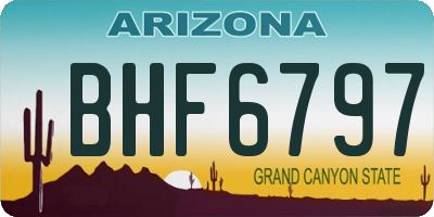 AZ license plate BHF6797