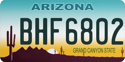 AZ license plate BHF6802