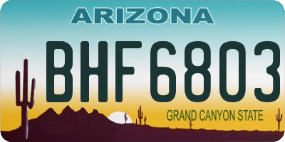 AZ license plate BHF6803