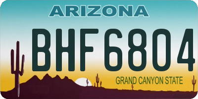 AZ license plate BHF6804