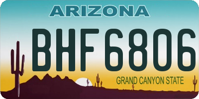 AZ license plate BHF6806
