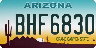 AZ license plate BHF6830