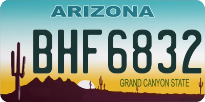 AZ license plate BHF6832