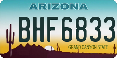 AZ license plate BHF6833