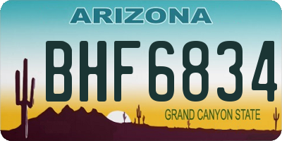 AZ license plate BHF6834