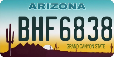 AZ license plate BHF6838