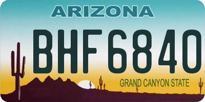 AZ license plate BHF6840