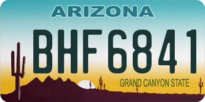 AZ license plate BHF6841
