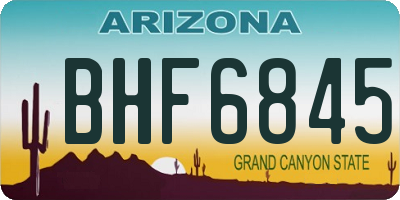 AZ license plate BHF6845