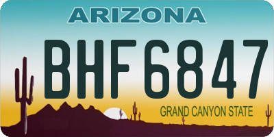 AZ license plate BHF6847