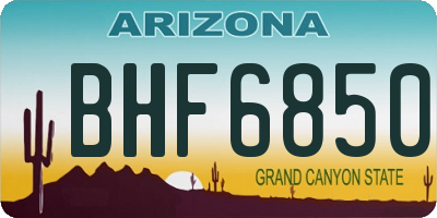 AZ license plate BHF6850