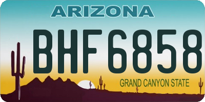 AZ license plate BHF6858
