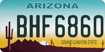 AZ license plate BHF6860