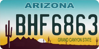 AZ license plate BHF6863