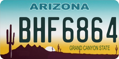 AZ license plate BHF6864