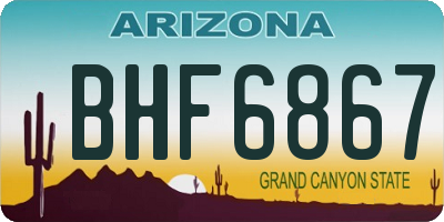 AZ license plate BHF6867