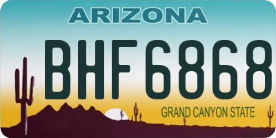AZ license plate BHF6868